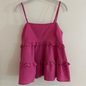 Impeccable Pig Pink Ruffle Top